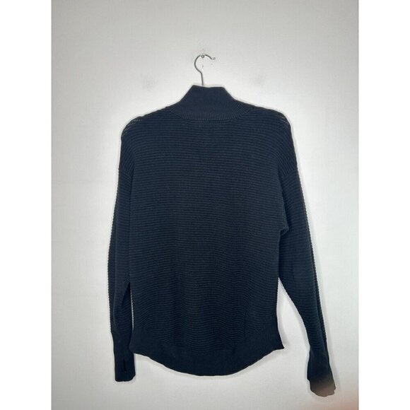 Offline By Aerie Textured Black Quarter Zip Long Sleeve Sweater Size XXS - Picture 4 of 9